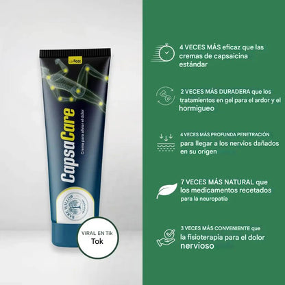Crema para el alivio de la neuropatía CapsaCare™: alivia el entumecimiento, el hormigueo y el dolor