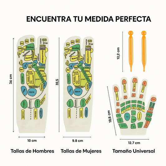 Guantes y calcetines para masaje de reflexología