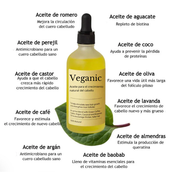 Aceite Natural Veganic - Para Crecimiento del Cabello
